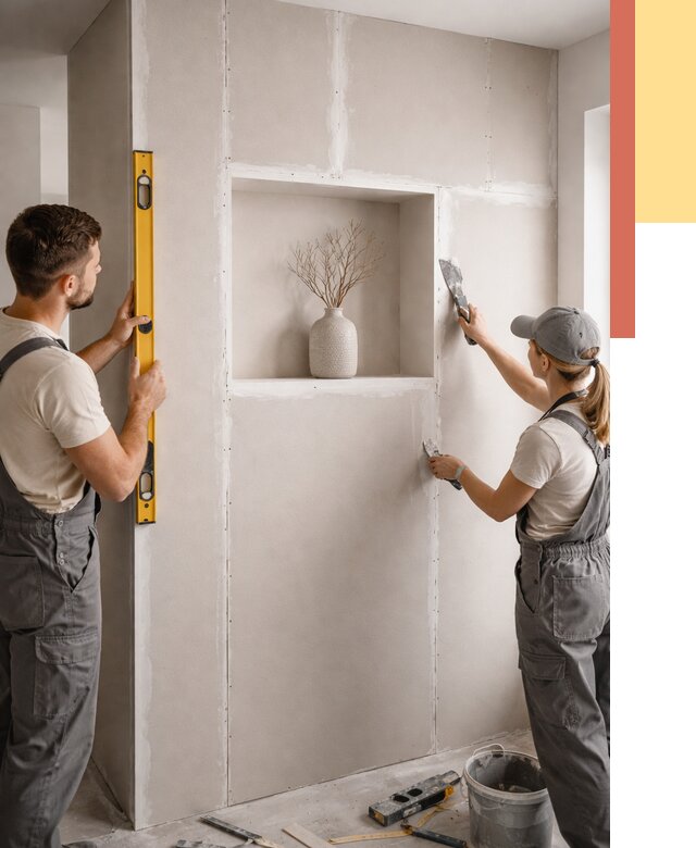 Перегородка из гипсокартона с нишей в Нижнекамске от 3295 руб. под ключ | ОТДЕЛОЧНИК-Нжм