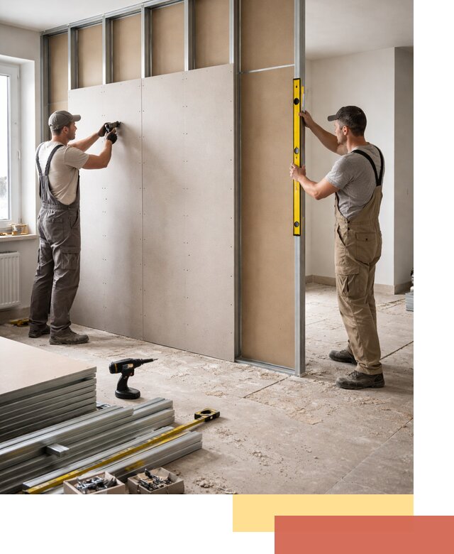 Зонирующая перегородка из гипсокартона под ключ в Нижнекамске