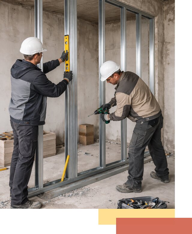 Монтаж каркаса перегородки из профиля в Нижнекамске