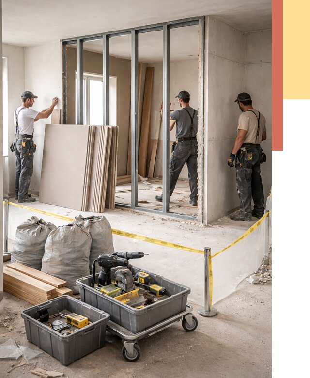 Перенос гипсокартонной перегородки в Нижнекамске под ключ от 4563 руб. | Демонтаж и монтаж – ОТДЕЛОЧНИК-Нжм