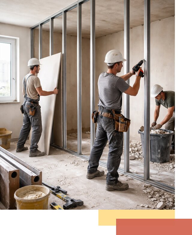 Перенос гипсокартонной перегородки в Нижнекамске профессионально и быстро