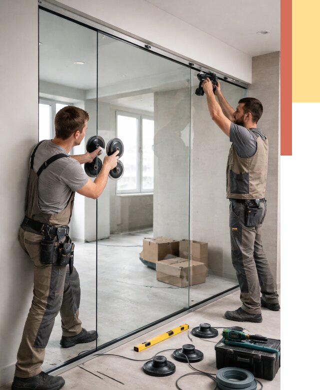 Монтаж стеклянных перегородок в Нижнекамске от 6590 руб. | ОТДЕЛОЧНИК-Нжм