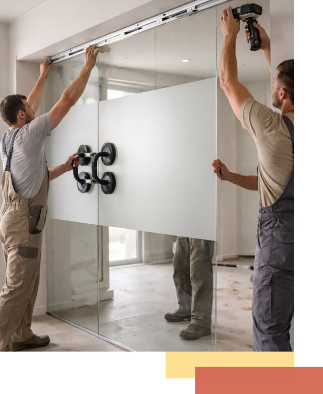 Матовые стеклянные перегородки под ключ в Нижнекамске