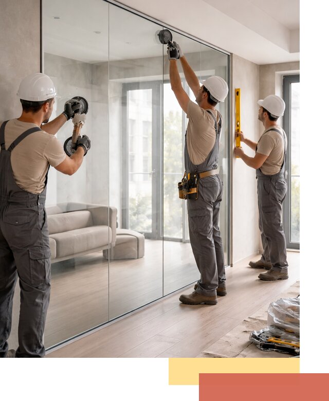 Перегородки из закаленного стекла в Нижнекамске для офисов и квартир