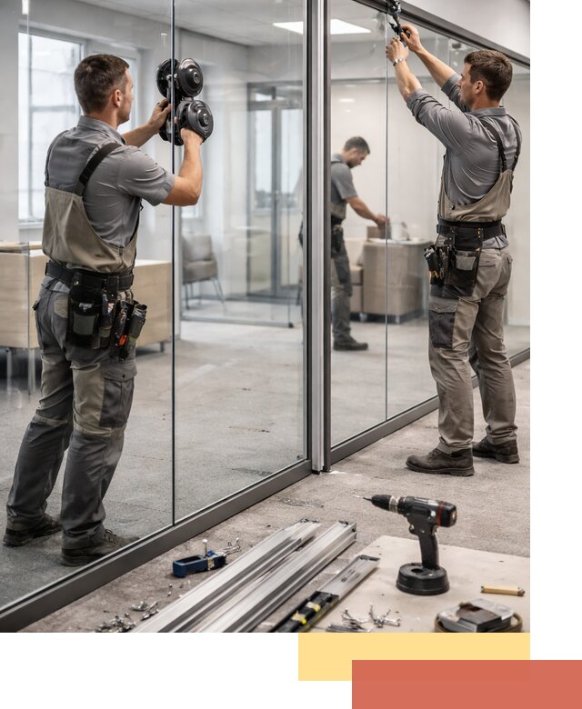 Стеклянные офисные перегородки под ключ в Нижнекамске