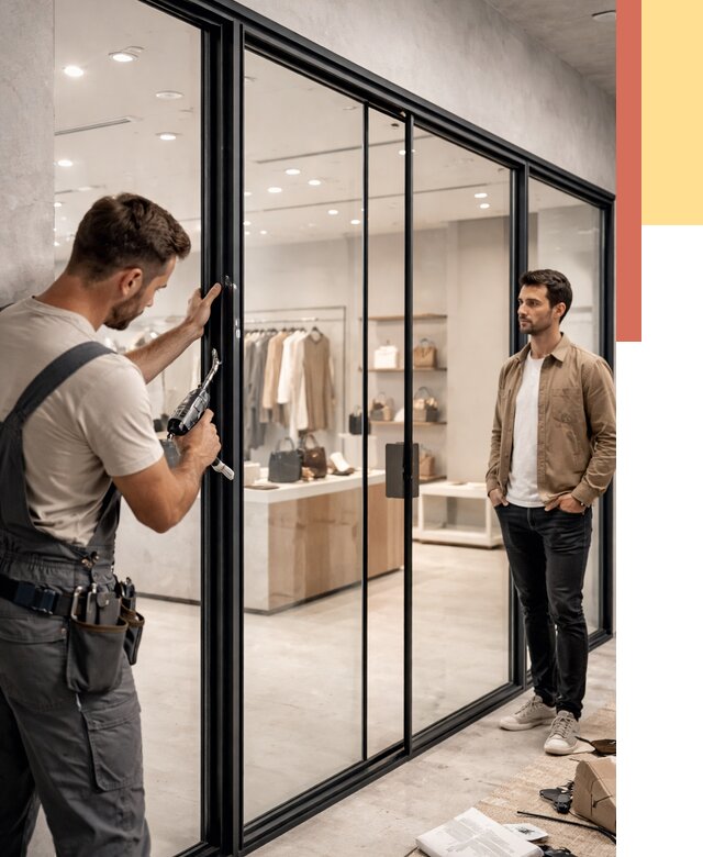 Стеклянные перегородки для магазинов в Нижнекамске от 8314 руб. под ключ | ОТДЕЛОЧНИК-Нжм