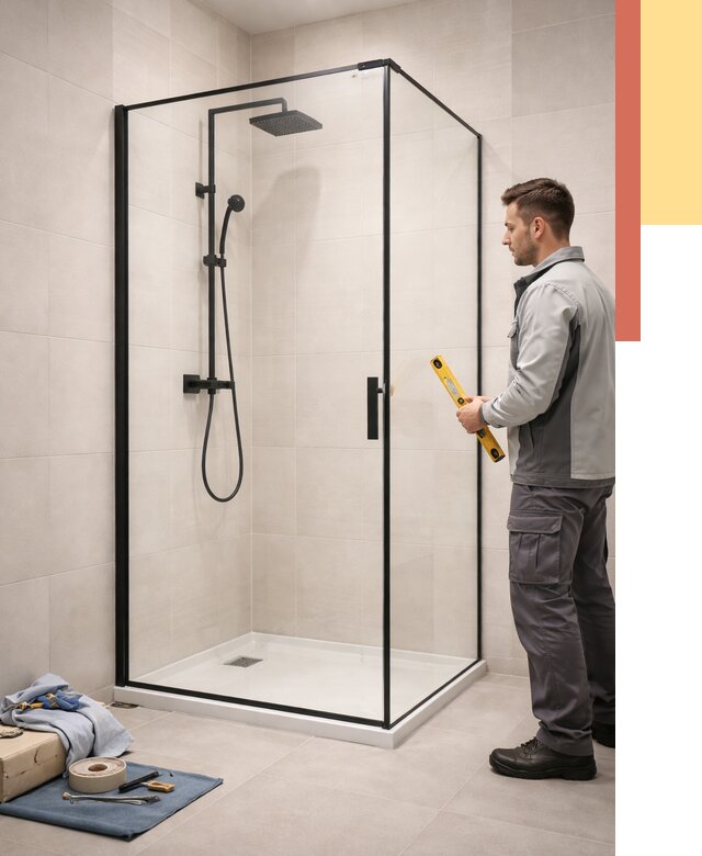 Стеклянные перегородки для душа в Нижнекамске от 12674 руб. | Монтаж под ключ — ОТДЕЛОЧНИК-Нжм