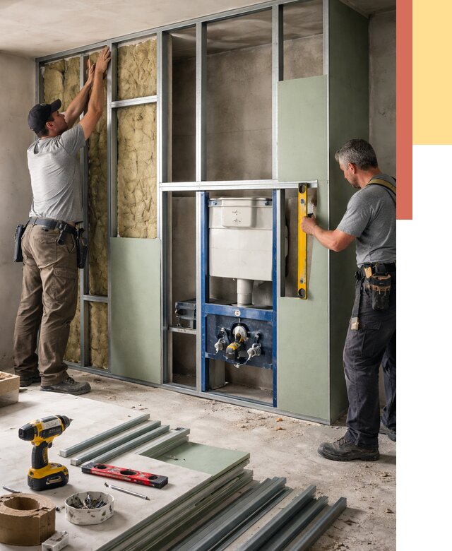 Установка сантехнических перегородок в Нижнекамске от 8618 руб. | ОТДЕЛОЧНИК-Нжм