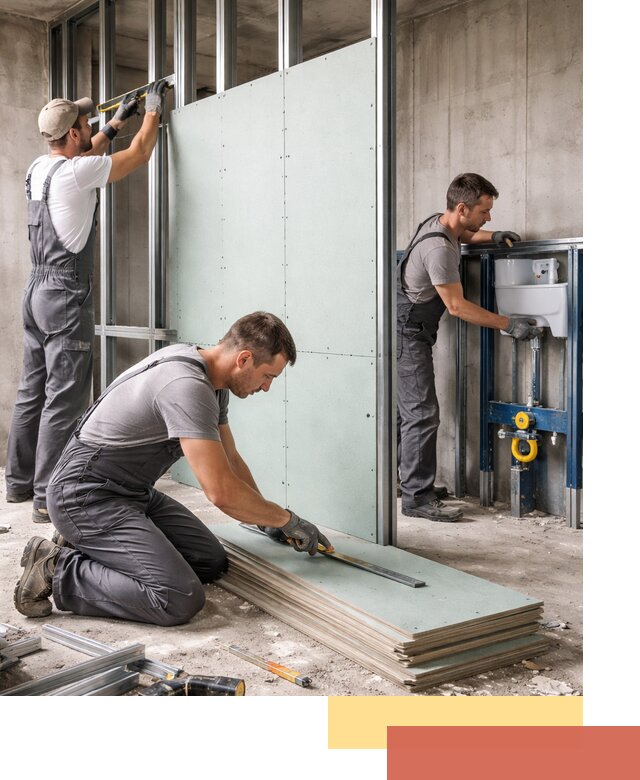 Монтаж и ремонт сантехнических перегородок в Нижнекамске