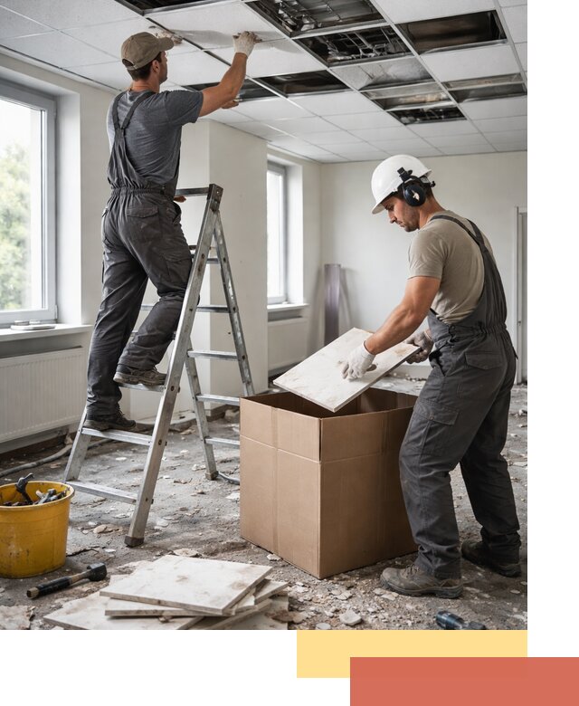 Демонтаж потолочной плитки в Нижнекамске быстро и аккуратно