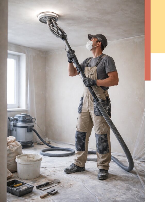 Шлифовка потолка в Нижнекамске от 3549 руб. — услуги шлифования потолка | ОТДЕЛОЧНИК-Нжм