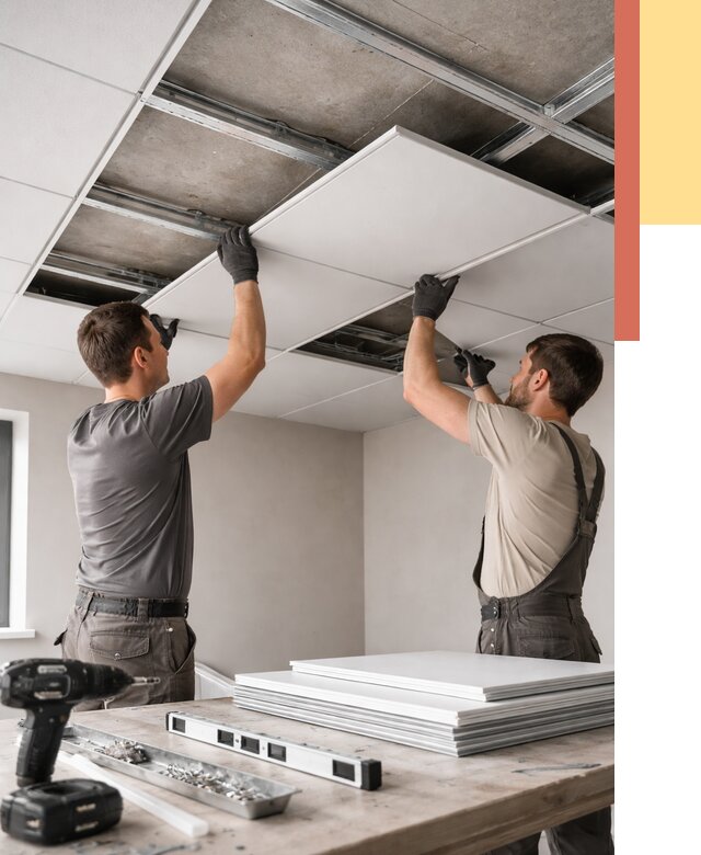 Монтаж кассетного потолка в Нижнекамске от 4563 руб/м2 — установка и сборка | ОТДЕЛОЧНИК-Нжм