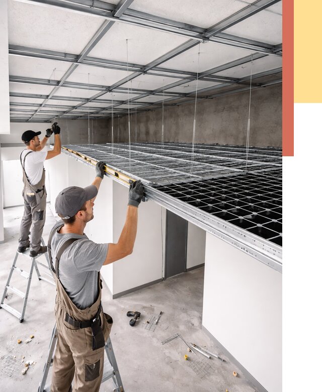 Монтаж потолка грильято в Нижнекамске от 456 руб./м² — быстрая сборка под ключ | ОТДЕЛОЧНИК-Нжм