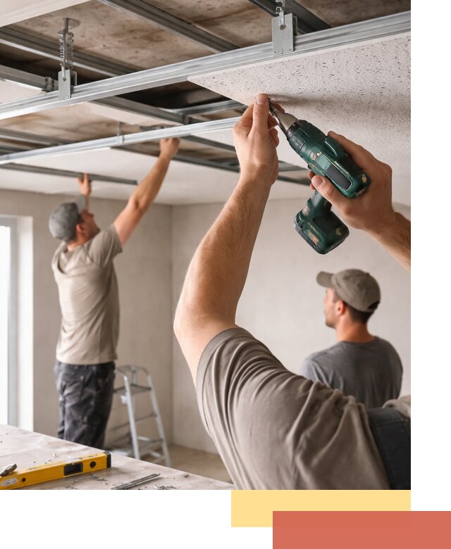 Монтаж акустического потолка в Нижнекамске под ключ