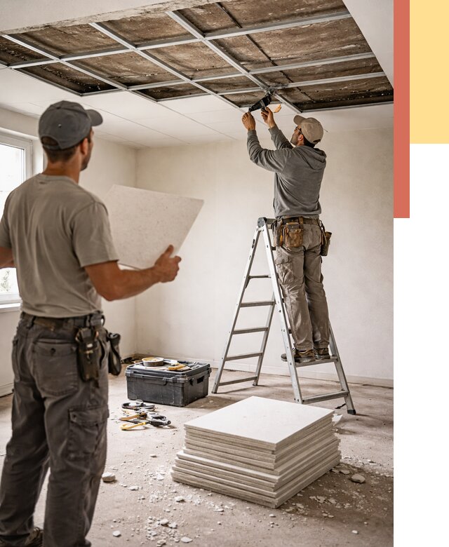 Замена плит подвесного потолка в Нижнекамске от 1774 руб. быстро и недорого | ОТДЕЛОЧНИК-Нжм
