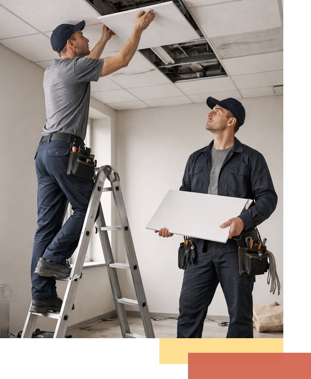 Обслуживание подвесного потолка в Нижнекамске — ремонт и чистка