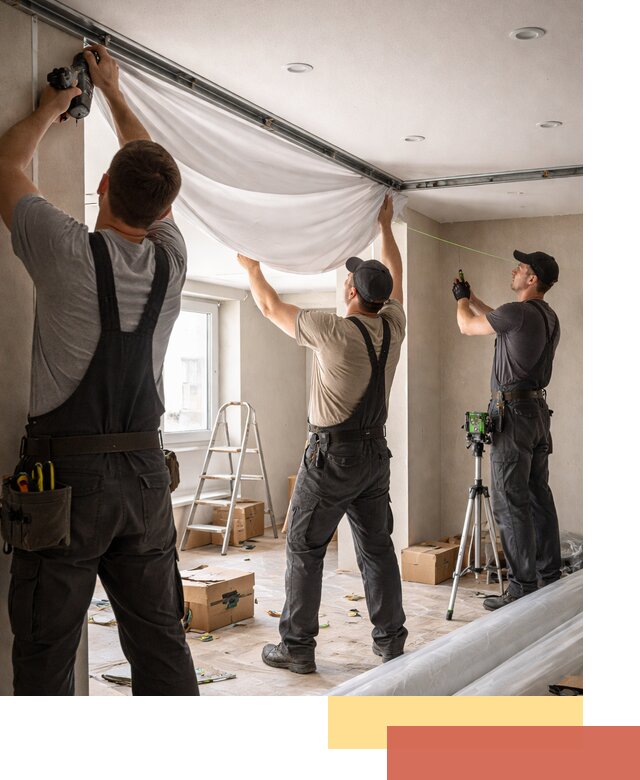 Монтаж парящего натяжного потолка под ключ в Нижнекамске