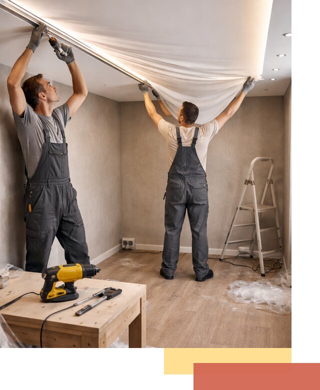 Монтаж натяжного потолка с подсветкой в Нижнекамске цена и сроки