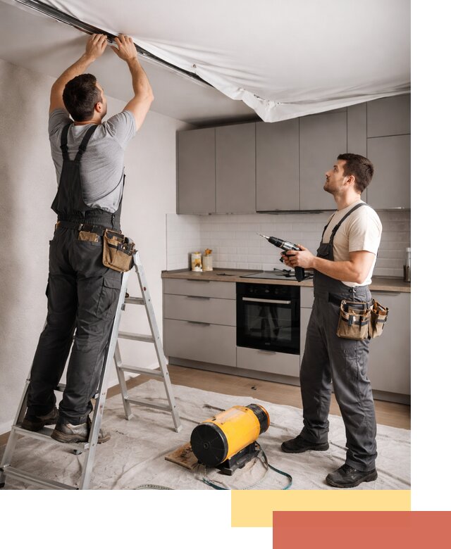 Монтаж натяжного потолка на кухне в Нижнекамске