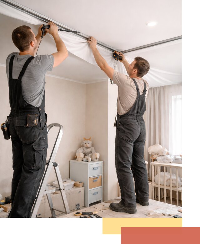 Монтаж натяжного потолка в детской комнате в Нижнекамске