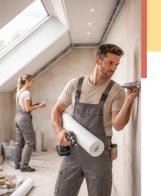 Монтаж натяжного потолка на мансарде в Нижнекамске от 3549 руб. | ОТДЕЛОЧНИК-Нжм