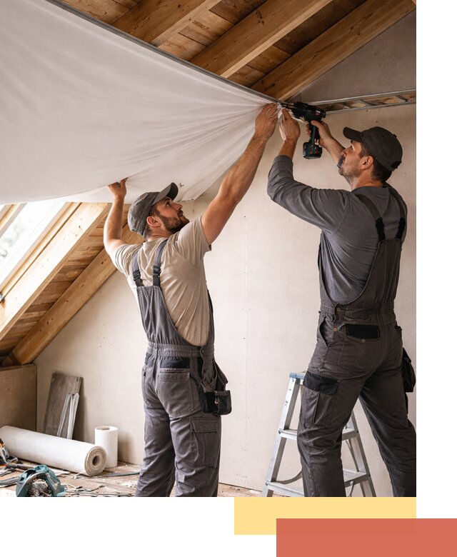 Монтаж натяжного потолка в мансарде в Нижнекамске