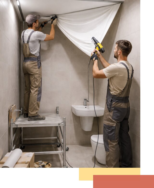 Монтаж натяжного потолка в санузле в Нижнекамске