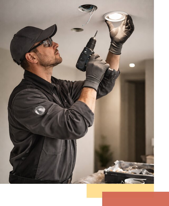 Установка точечных светильников в натяжной потолок в Нижнекамске