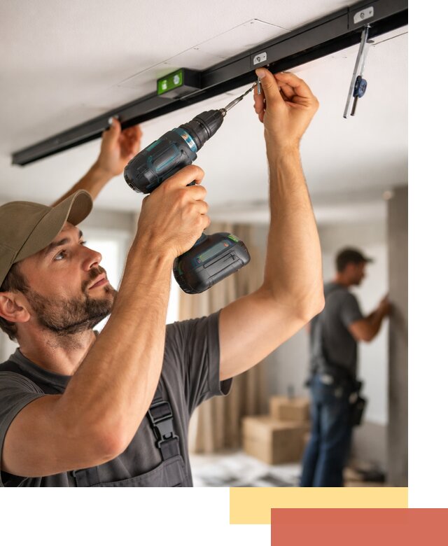 Установка трековых светильников в натяжной потолок в Нижнекамске