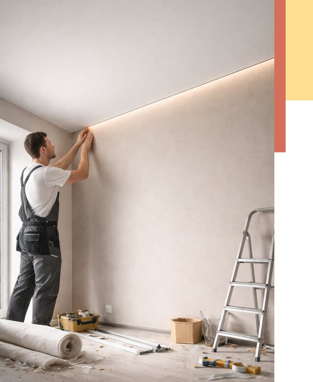 Теневые натяжные потолки в Нижнекамске от 8314 руб. под ключ | ОТДЕЛОЧНИК-Нжм