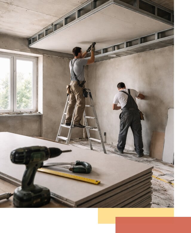 Двухуровневый потолок из гипсокартона в Нижнекамске