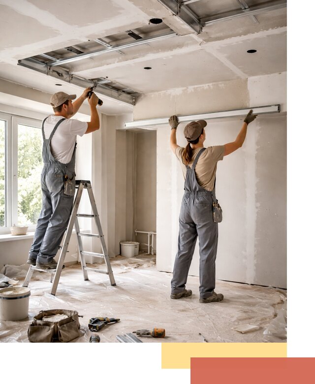 Монтаж многоуровневого потолка из гипсокартона в Нижнекамске