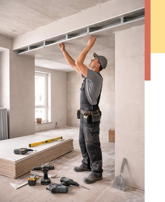 Потолок из гипсокартона с нишей в Нижнекамске от 1267 руб. под ключ | ОТДЕЛОЧНИК-Нжм