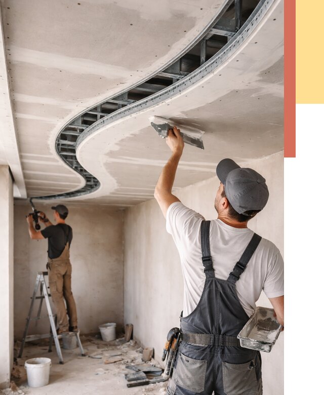 Криволинейный потолок из гипсокартона в Нижнекамске от 2129 руб./м2 | ОТДЕЛОЧНИК-Нжм