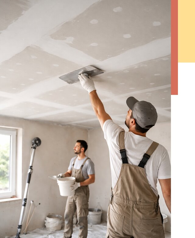 Шпаклевка потолка из гипсокартона в Нижнекамске от 3244 руб./м2 — услуги под ключ | ОТДЕЛОЧНИК-Нжм