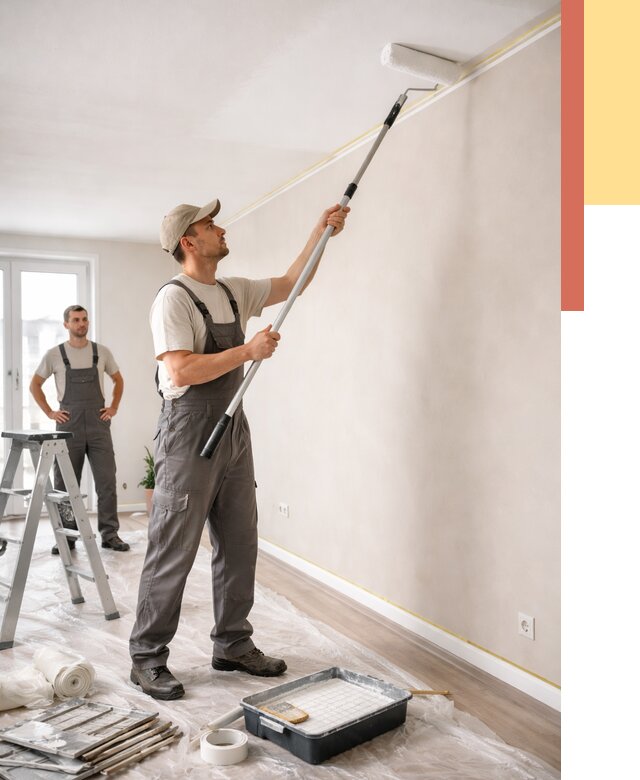 Покраска потолка из гипсокартона в Нижнекамске от 4563 руб./м2 — услуги под ключ | ОТДЕЛОЧНИК-Нжм