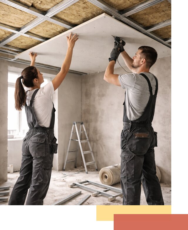 Звукоизоляция потолка из ГКЛ в Нижнекамске профессионально и надежно