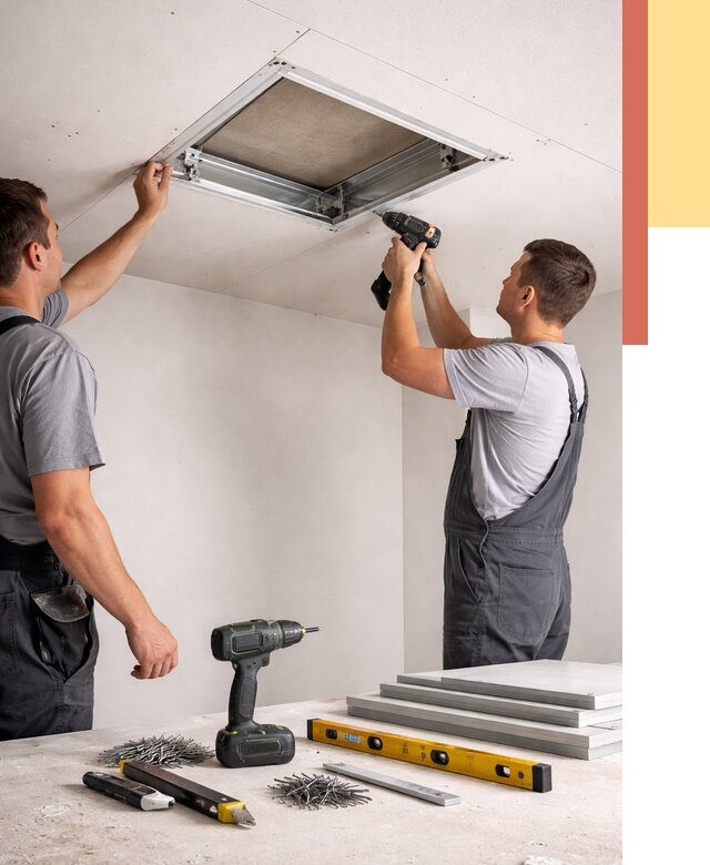 Установка люка в потолок ГКЛ в Нижнекамске от 2535 руб. под ключ | ОТДЕЛОЧНИК-Нжм