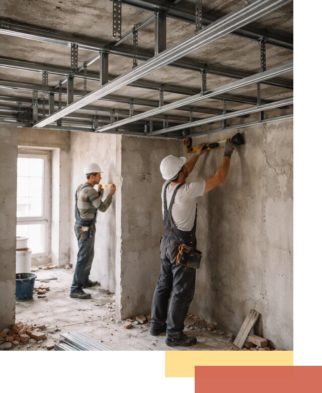 Монтаж каркаса потолка из профильного профиля в Нижнекамске