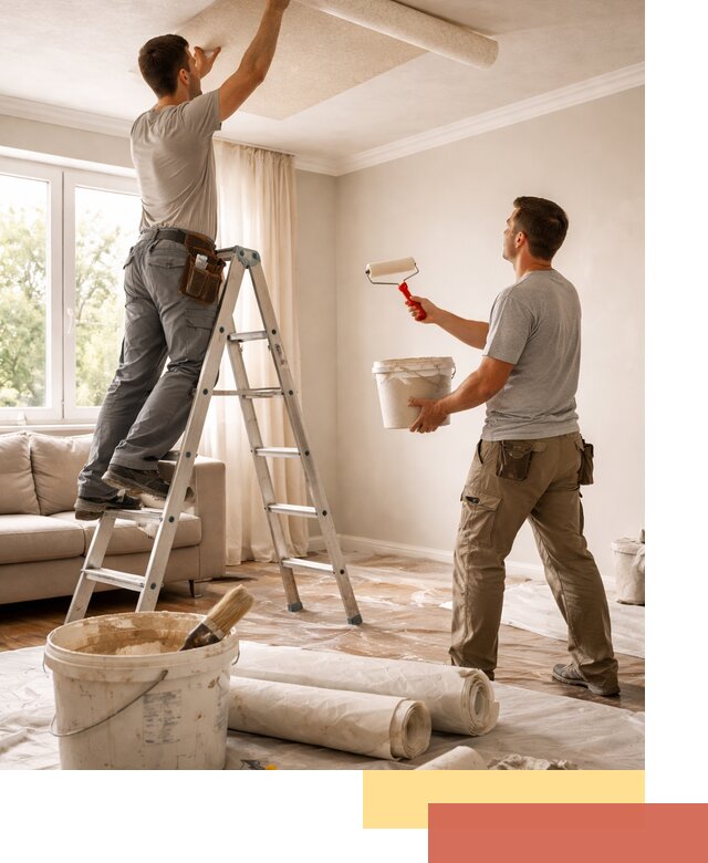 Поклейка обоев на потолок в Нижнекамске — качественно и быстро