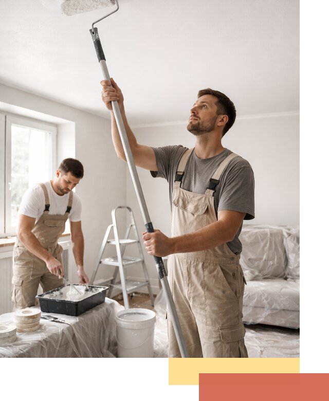 Покраска потолка водоэмульсионной краской в Нижнекамске