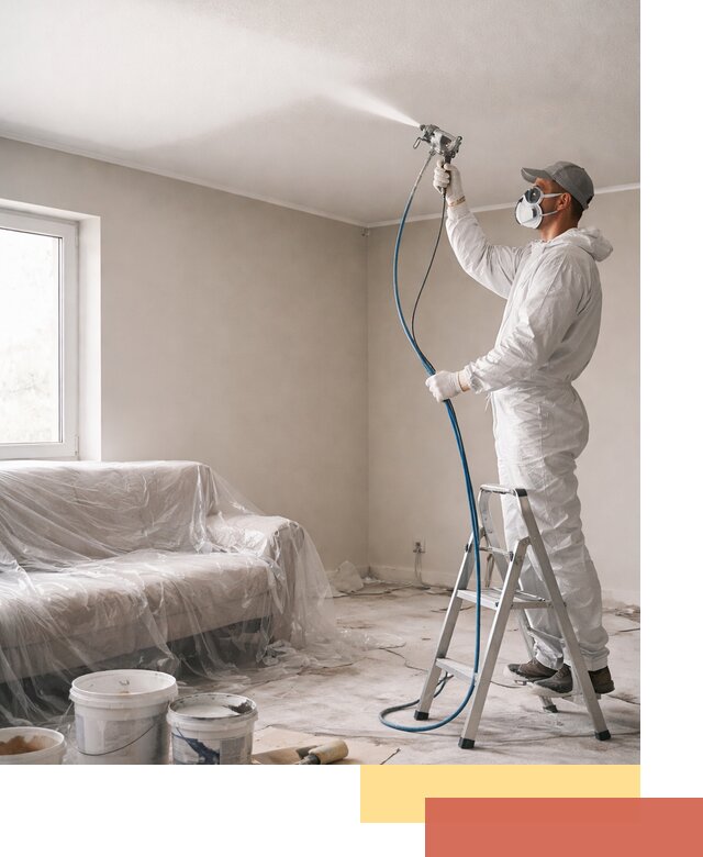 Покраска потолка краскопультом в Нижнекамске быстро и качественно