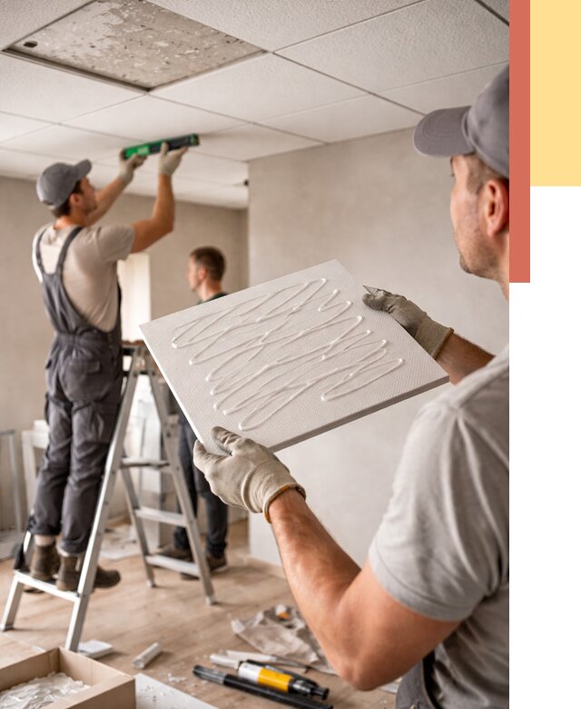 Монтаж потолочной плитки в Нижнекамске от 4563 руб. — быстро и недорого | ОТДЕЛОЧНИК-Нжм