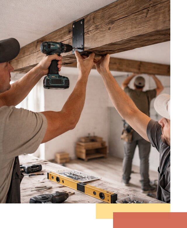 Монтаж декоративных потолочных балок в Нижнекамске