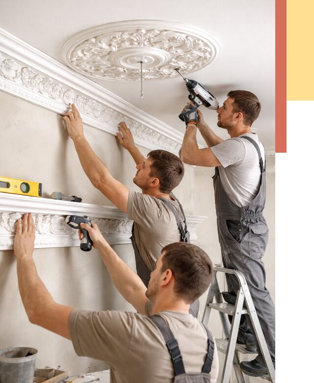 Монтаж лепнины на потолок в Нижнекамске от 3244 руб. быстро и недорого | ОТДЕЛОЧНИК-Нжм