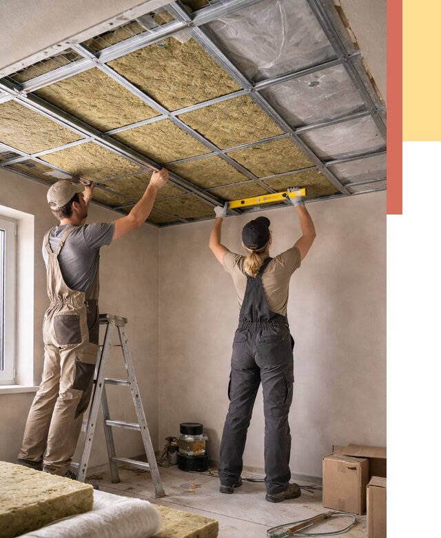 Шумоизоляция потолка в Нижнекамске от 1267 руб. под ключ — услуги ОТДЕЛОЧНИК-Нжм